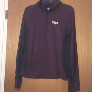 Victoria Secret PINK Maroon and black quarter zip